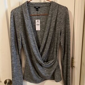 Grey express wrapped sweater brand new with tags